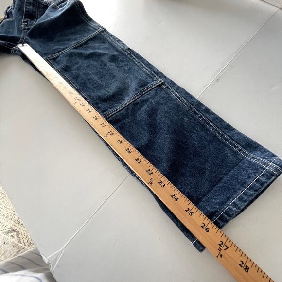 Brandy Melville J. Galt Dark Wash High Waisted Painter Carpenter Mom Jeans Sz S - Picture 8 of 9